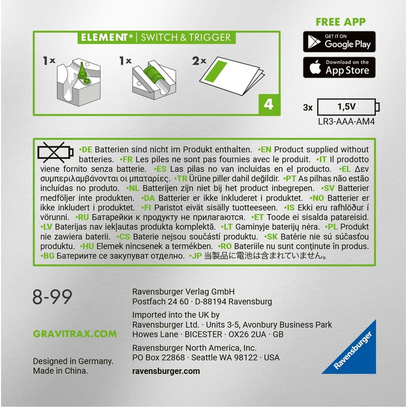 Ravensburger GraviTrax Power Element Switch & Trigger 26214 Electronic Extension