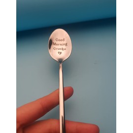 Grandpa Papa Christmas Gifts from Grandchildren Good Morning Grandpa Spoon for Papa Grandfather Granddad Fathers Day Birthday Gift from Grandson Granddaughter Tea Spoons