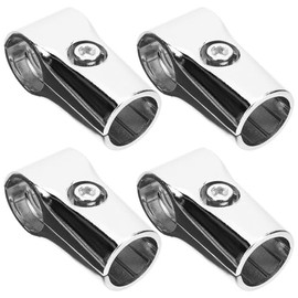Abaodam Conectores para Tubos de Armario 4 Piezas, Acero Inoxidable, Codos de 25 MM para Soporte de Barra y Montaje en Closet, Uso en Exhibidores y Pe