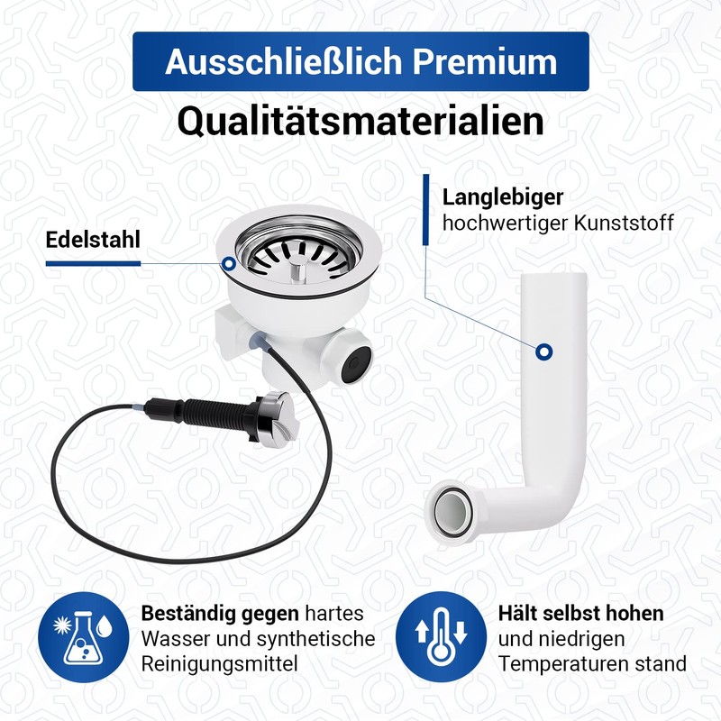 VIOKS Sink Strainer Set Diameter 114 mm with Excenter Valve