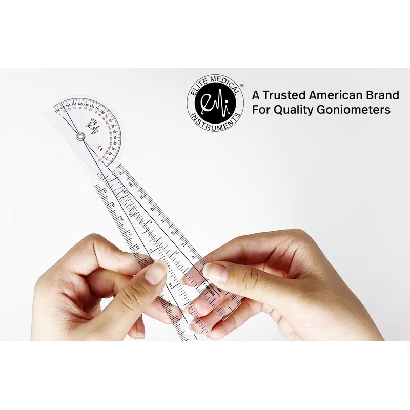 Scrubsmart Economy, Lightweight Plastic 6-3/4" Pocket Goniometer 180 Degrees EGM-425
