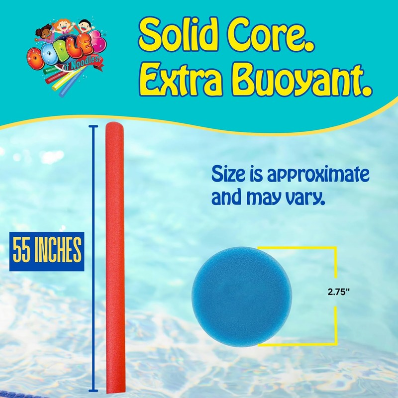Oodles of Noodles Solid Deluxe Extra Long Pool Noodles -