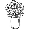 Flowers in A Glass Jar Vinyl Decal Sticker for Car/Window/Wall