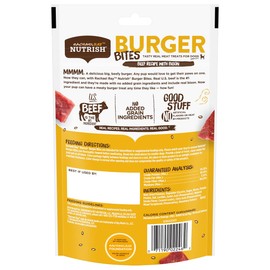 Rachael Ray Nutrish Burger Bites Real Meat Dog Treats, Beef Burger with Bison Recipe, 3 Ounces (Pack of 8), Grain Free
