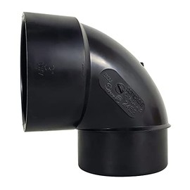 ICON 14842 Fitting, ABS, 90` Elbow, Short Street, 3", Spigot-Hub