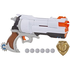 Nerf Overwatch McCree Rival Blaster with Die Cast Badge & 6 Overwatch Rival Rounds