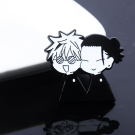 Gojo & Geto Anime Enamel Pin - Cute Chibi Style JJK Brooch for Fans and Collectors - Perfect for Cosplay, Bags, Jackets, and Gifts