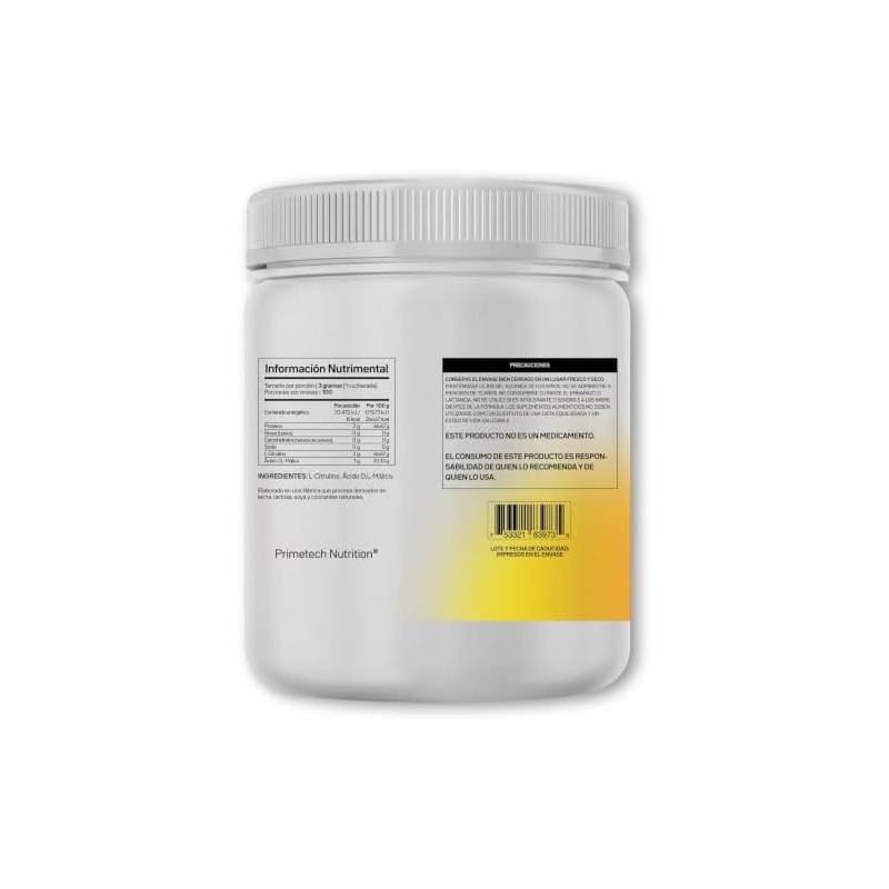 Primetech Nutrition Combo Citrulina Malato y Beta Alanina Pre Entreno