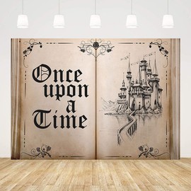 ABLIN 10x7ft Fairy Tale Books Backdrop Old Opening Book Once Upon a Time Ancient Castle Princess Romantic Story Photo Background Wedding Birthday Party Decorations Banner Props CQ100-10x7ft