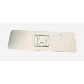 Au-Tomotive Gold, INC. Honda 3D Logo Half-Size Chrome Stainless Steel License Plate