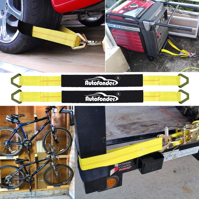 Autofonder 2Pc Tow Dolly Basket Straps with Flat Hook for