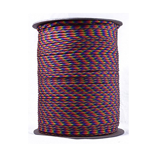 Bored Paracord - 1', 10', 25', 50', 100' Hanks & 250', 1000' Spools of Parachute 550 Cord Type III 7 Strand Paracord Well Over 300 Colors - Rock Star - 100 Feet