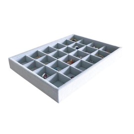 Multi Function Practical Drawer Organizer Jewelry Show Tray Home Store Premium Grade Grey Velvet Stackable Organizer Closet Storage Removable 24-Grid Jewelery Collection Protection Small Space Divider