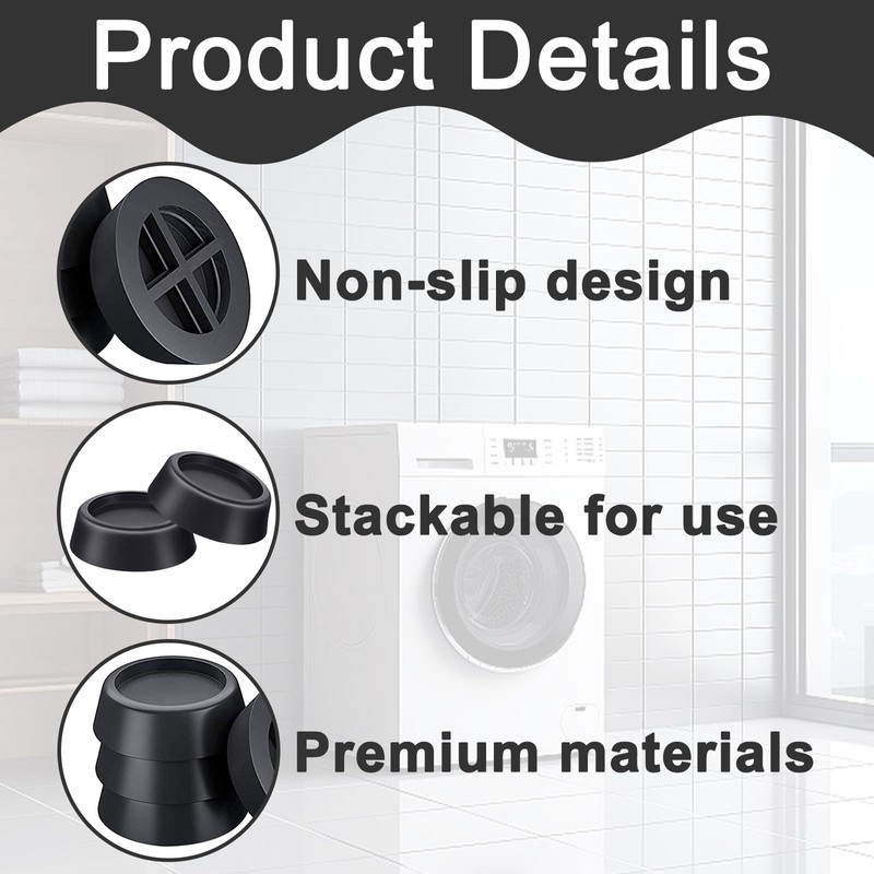 4 PCS Anti Vibration Pads for Washing Machine, Washing Machine
