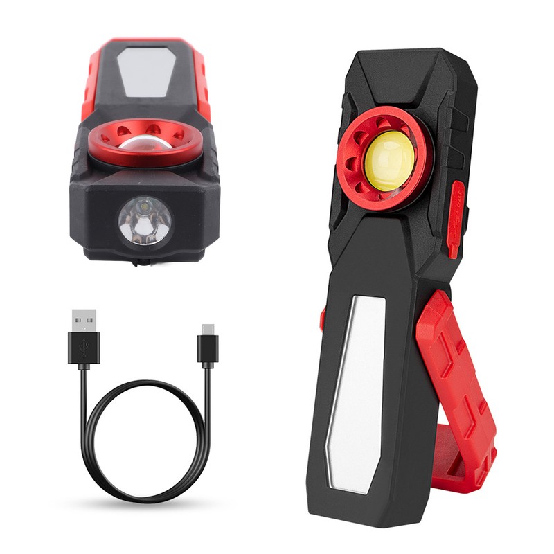 Rechargeable Work Light with Magnets and Foldable Hooks Flexible 2000mah