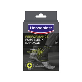 Hansaplast Performance Fußgelenk-Bandage, Sprunggelenkbandage stabilisiert & entlastet das Gelenk, Knöchelbandage für rechtes & linkes Fußgelenk unterstützt die aktive Erholung, Größe L/XL