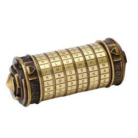 Cryptex Da Vinci Code Money Puzzle Box with Hidden Compartments Valentine's Day Gifts for Girlfriend Gifts for Men (Brass)