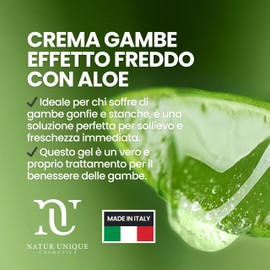 Aloe Vera Gel Legs Ice Effect Leg Cream with Cold Effect with 6617 Polysaccharides Leg Cream 99% Natural Aloe Vera Dermatologically Tested Natural Unique 100 ml