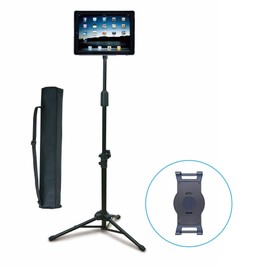 Aidata US-5009B ViewStand Universal Tablet Tripod Base, Height Adjustable Pole from 70 - 146cm (27.6" to 57.5"), Strong Spring Bracket Fits Most 7.9" to 13" Tablets, Comes with Carry Bag