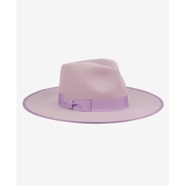 F4135 LT GRAY Wide Brim Wool Felt Light Color Fedora Hats Rancher Hats - Lavender