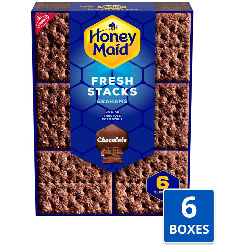 HONEY MAID Fresh Stacks Chocolate Graham Crackers, Bulk Travel Snacks,
