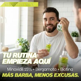 Minoxidilmax 15% + Bergamota + Biotina Cabello Y Barba 10kit