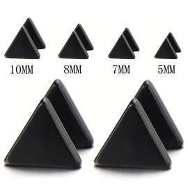10MM Unisex Stainless Steel Black Triangle Screw Stud Earrings for Man and Women, 2pcs