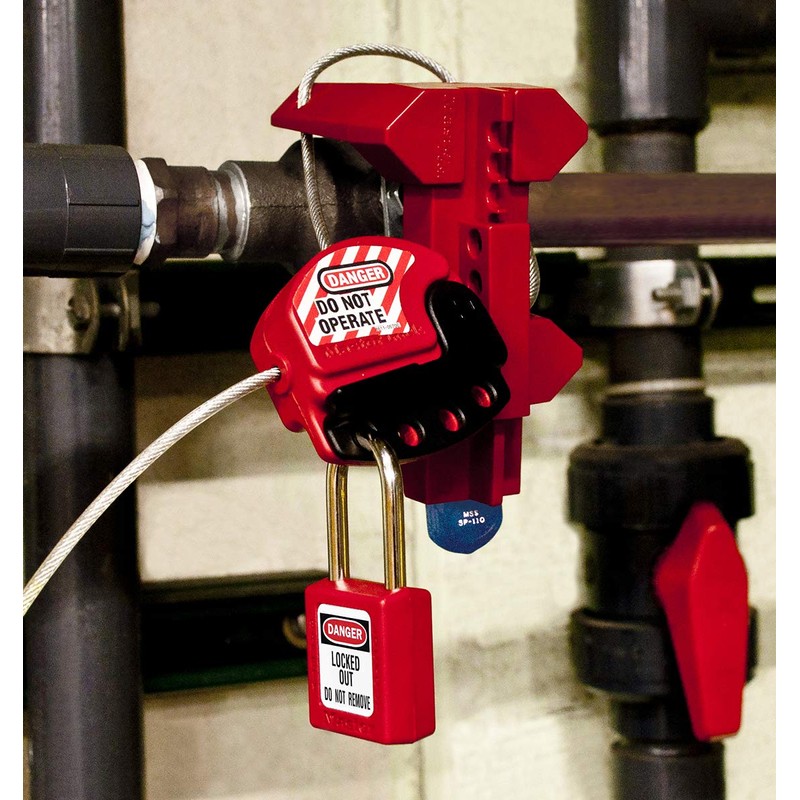 Master Lock 410KARED Lockout Tagout Safety Padlock with Key, Keyed-Alike