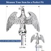 NQ Silver Flag Pole Eagle Topper Ornament, Aluminum Alloy Eagle
