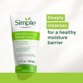 Simple 100% Original - Simple Kind to Skin Moisturising Face Wash 150ml (Normal to Dry Skin)