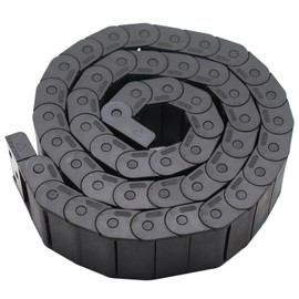 QBGTFAK 15mm x 40mm Plastic Semi Closed CNC Machine Tool Cable Wire Carrier Drag Chain 1M Black