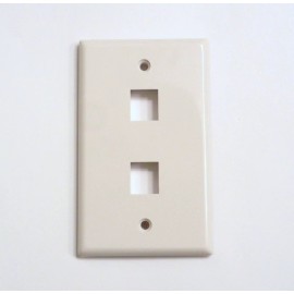 Unbranded/Generic 5 Pack Lot of 2 Hole Port Keystone Jack Wall Plate White with Mounting Screws