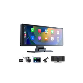 Lynadri Wireless Carplay Screen for Car,10.26" Portable Car Tablet for Apple Android Auto,Touch Screen,Stereo Audio Radio,4K Dash Cam,Rear 1080P Backup Camera,GPS Navigation,Bluetooth,Mirror for Truck