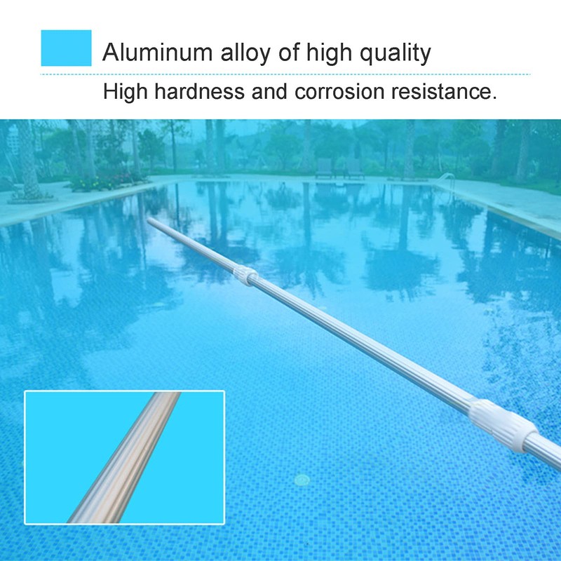 Swimming Pool Telescopic Pole, Aluminum Skimmer Net Pool Pole, Adjustment