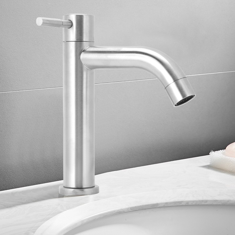 G1/2in Male Thread Stainless Steel Water Faucet Undercounter Single Cold