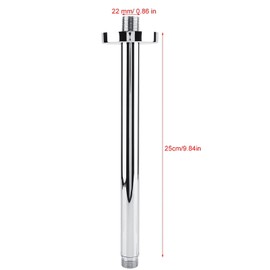 Shower Arm Extension for Rain Shower Head Stainless Steel with Round Top Wall Mount (25 cm/9.84 Inches)