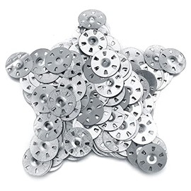 220 Pieces Easy Fix Washers, 35mm Diameter Galvanised Steel Fixing Washers for Insulation Thermoboard Backer Boards