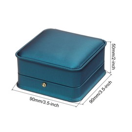 sourcing map 2PCS PU Leather Bracelet Boxes, Classic Leather Bangle Box Jewelry Gifts Boxes Storage Case Organizer Holder for Wedding Ceremony Proposal Engagement (Blue)