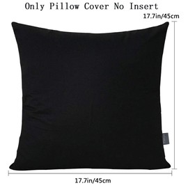 4 Pack Pillow cover,Cotton Comfortable Solid Decorative Throw Pillow Case Square Cushion Cover Pillowcase (Cover Only,No Insert)(18x18 inch/ 45x45cm,Black)