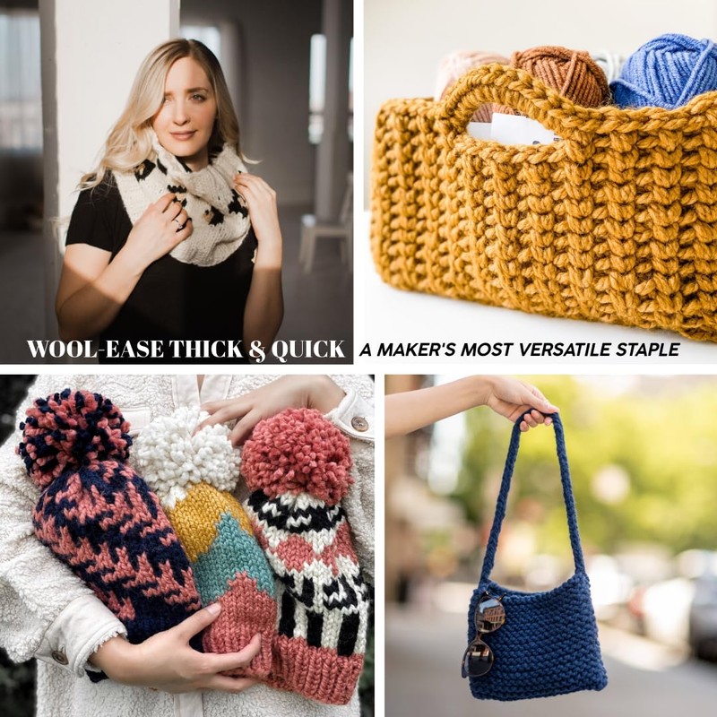 Lion Brand Yarn Wool-Ease Thick & Quick, Super Bulky Wool