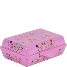 Rotho 0.9 Litre 17.6 x 12.6 x 6 cm Childrens Snack Lunch Box with Image, Pink