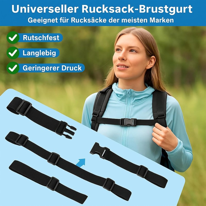 QckZee Children's Chest Strap Backpack Set of 4 (2.5 cm