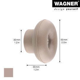 Wagner hooks4home 17022221 Designer Wall Hook Dot Diameter 50 x 25 mm Plastic and Galvanised Steel Taupe