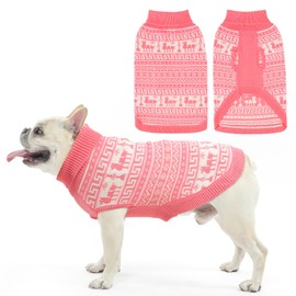 SCENEREAL Dog Sweater for Small Medium Size Dog Girls Boys, Turtleneck Pullover Winter Dog Clothes, Christmas Dog Outfits, Pet Sweatshirt Apparel Knitwear,Dachshund, Yorkie, Chihuahua SM