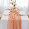 Aoksunova Muslin Wedding Table Runner, Apricot, Decorative Cheesecloth Fabric, 80