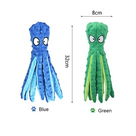 2pcs Plush Dog Toys, Dog Plush Toys Octopus, No Stuffing Squeaky Interactive Dog Toys, Indestructible Dog Chew Toy for Puppy Teething, Small Medium Large Dogs Training and Playing