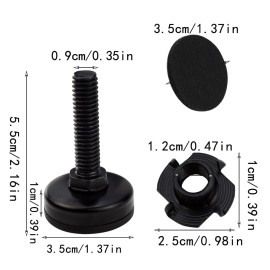 Bilkeru 4 Pcs Adjustable Furniture Feet 3/8'' Thread Furniture Levelers Heavy Duty Furni