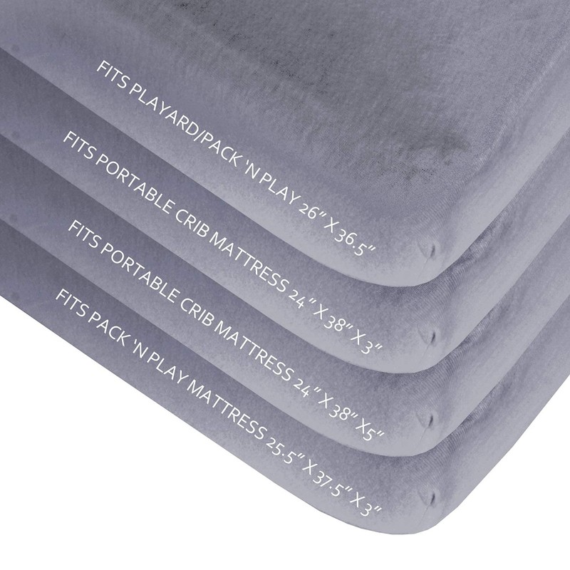 Travel Cot Sheets 95x65cm Fitted, 2 Pack Ultra Soft &