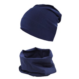 TupTam Boys' Beanie Hat and Tube Scarf Set of 2, darkblue