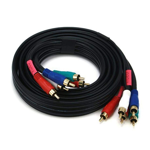 Monoprice 5-RCA Component Video/Audio Coaxial Cable - 1.83M (6ft) -
